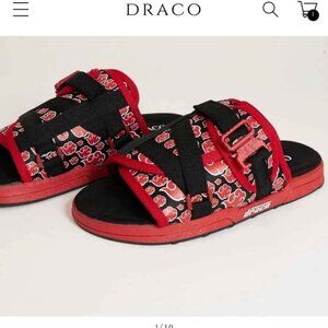 New Akatsuki Draco Slides Collectible, Red + Black Sandles - Size 13-14 Men's